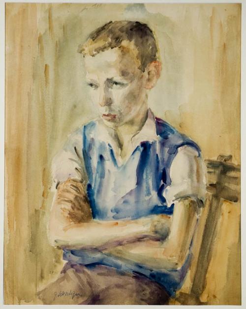 Gela Seksztajn, "Portret siedzącego chłopca", fot. dzięki uprzejmości Żydowskiego Instytutu Historycznego